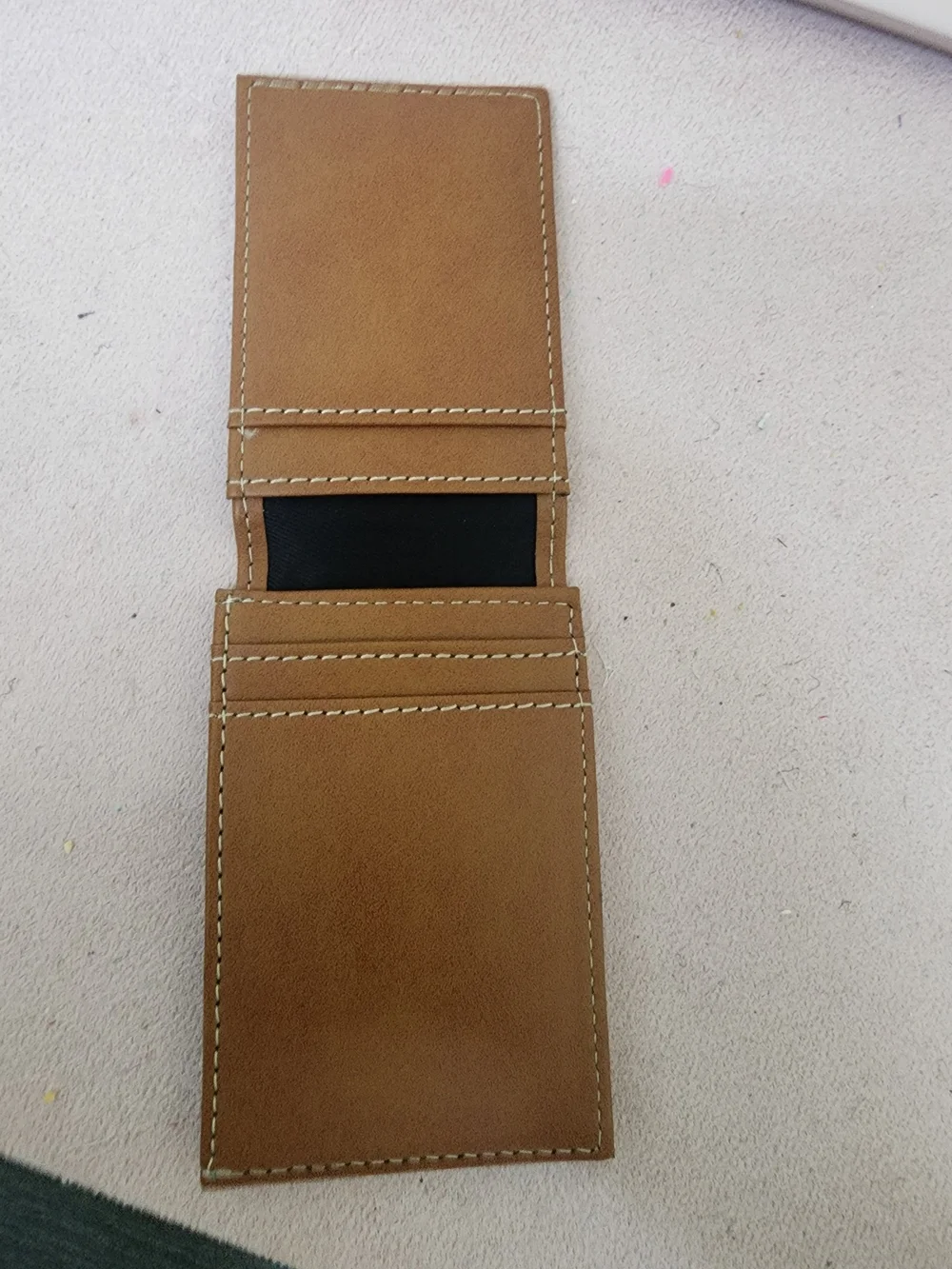 Georgia Bulldogs UGA Tan Front Pocket Wallet Leather Card Holder Wallet - Brown